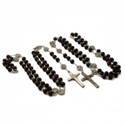 Chapelet Lourdes avec fermeture chaîne - brun