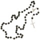 Chapelet noir, perles en verre