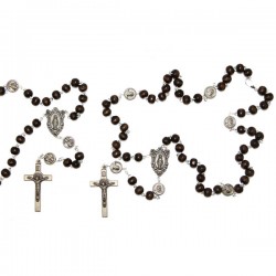 Chapelet Padre Pio, fermeture chaîne - brun