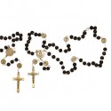 Chapelet Saint Benoît - brun - doré - fermeture chaîne
