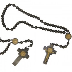 Chapelet Saint Benoît en bois - noir