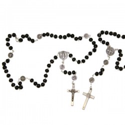 Chapelet Saint Benoît - noir - fermeture chaîne