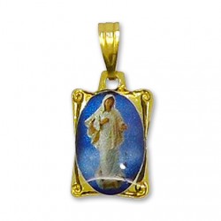 Médaille de la Vierge de Medjugorje rectangulaire 