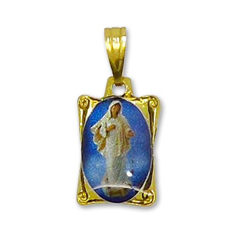 Médaille de la Vierge de Medjugorje rectangulaire 