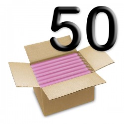 Bougies colorées dans la masse - Rose lila - Carton 50 pces