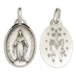 Médaille de la Vierge Miraculeuse 21 mm - Argent 925
