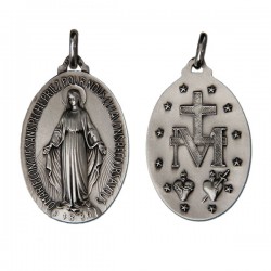Médaille de la Vierge Miraculeuse 42 mm - Argent 925