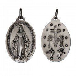 Médaille de la Vierge Miraculeuse 42 mm - Argent 925