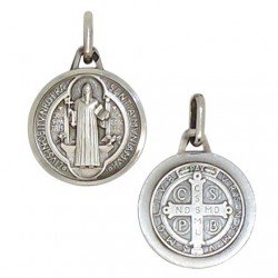 Médaille de Saint Benoit 15 mm - Argent 925