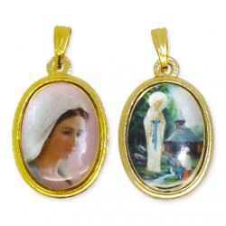 Médaille de l'apparition de Banneux et la Vierge de Medjugorje ovale