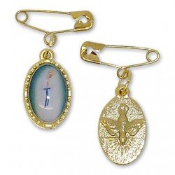 Médaille de Banneux et Saint Esprit broche 