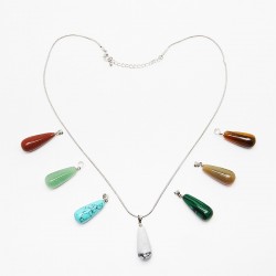 Pierres de Santé - 7 pièces et chaîne - Gouttes (longues)