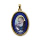 Médaille de Padre Pio ovale bleue 