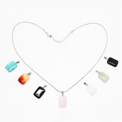 Pierres de Santé - 7 pièces et chaîne - Rectangulaires (plates)