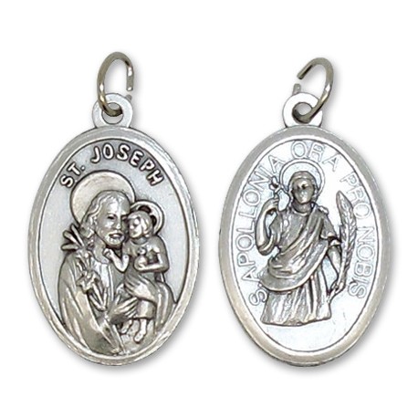 Médaille de Sainte Apolline et Saint Joseph
