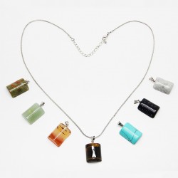 Pierres de Santé - 7 pièces et chaîne - Rectangulaires (bombées)