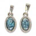 Médaille de la Vierge de Lourdes bleue 