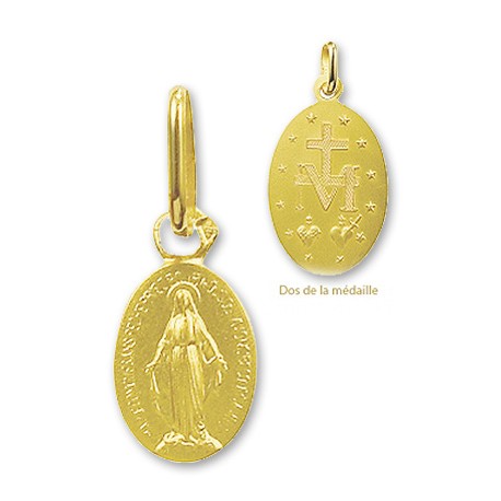 Médaille de la Vierge Miraculeuse dorée 15 mm
