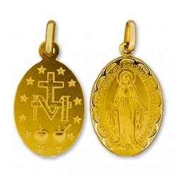Médaille de la Vierge Miraculeuse dorée 17 mm