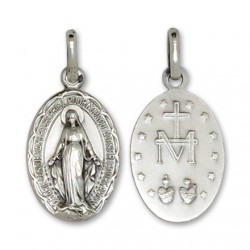 Médaille de la Vierge Miraculeuse 21 mm - Argent 925