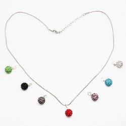 Cristal - 7 pièces et chaîne - Perles