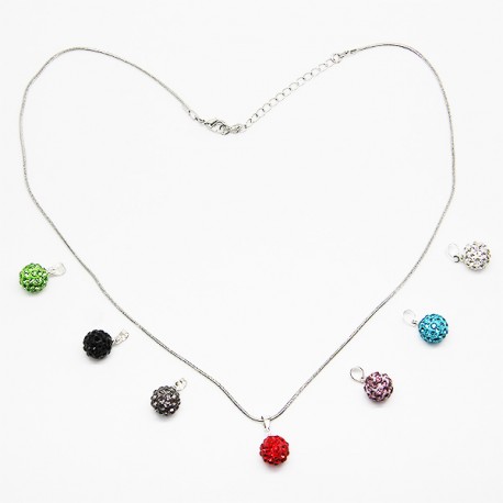 Cristal - 7 pièces et chaîne - Perles