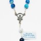Chapelet en argent et pierre - Agate bleue