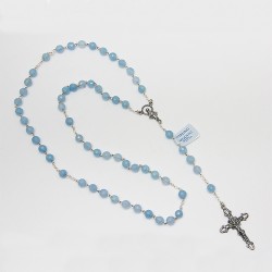 Chapelet en argent et pierre - Aquamarine