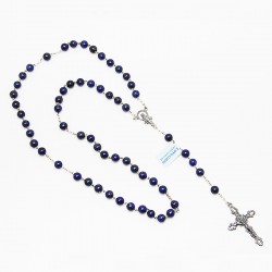 Chapelet en argent et pierre - Lapis-lazuli