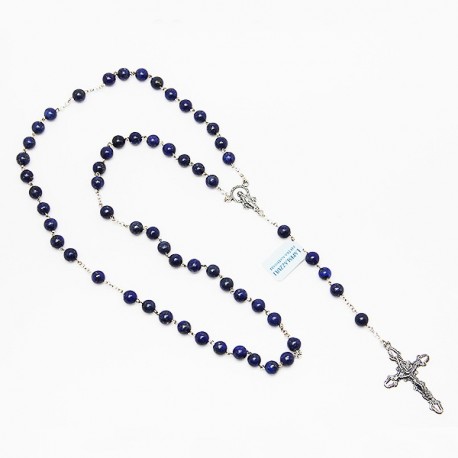 Chapelet en argent et pierre - Lapis-lazuli
