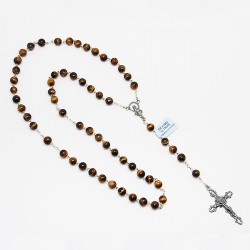 Chapelet en argent et pierre - Oeil de tigre