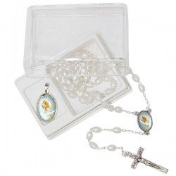 Rosary with box and medal - Angel