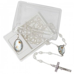 Rosary with box and medal - protective Angel
