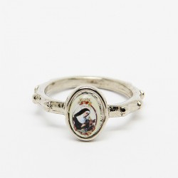 Bague dizaine Sainte Rita métal argenté