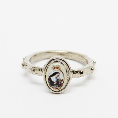 Bague dizaine métal argent  