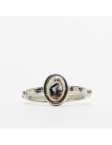 Bague dizaine Padre Pio métal argenté