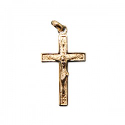 Croix avec Christ plaqué or - 30 mm