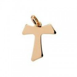 Croix Tau plaqué or - 10 mm