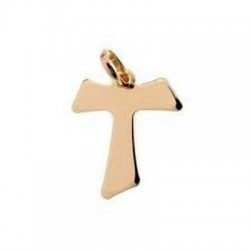 Croix Tau plaqué or - 10 mm