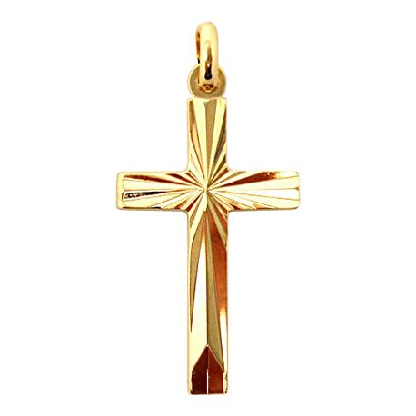 Croix avec Christ  plaqué or 40 mm