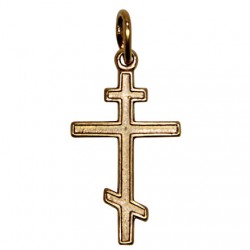 Orthodoxe cross plated gold - 25 mm