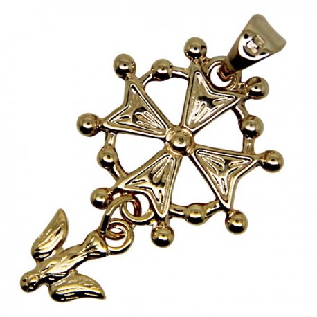 Croix avec Christ plaqué or 30 mm