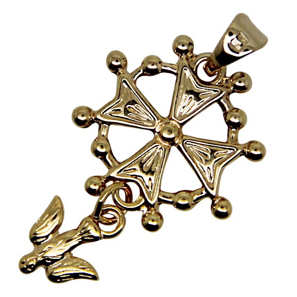 Pendentif Croix Huguenote – Plaqué Oria – Bijou Vintage Occasion