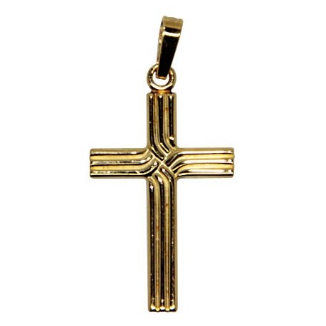 Croix avec Christ plaqué or 30 mm