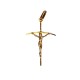 Croix avec Christ plaqué or 40 mm
