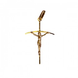 Croix avec Christ plaqué or  - 40 mm