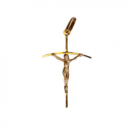 Croix avec Christ plaqué or 40 mm