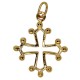 Croix lignée plaqué or 23 mm