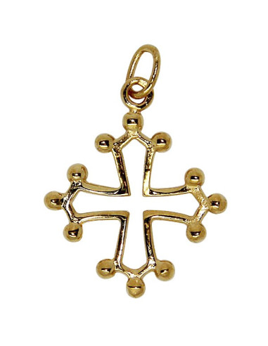 Croix lignée plaqué or 23 mm