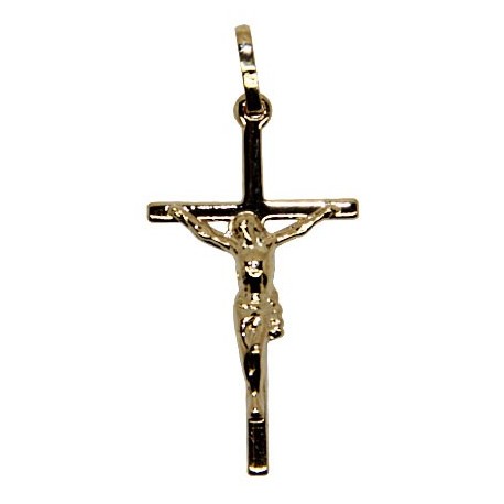Croix avec Christ plaqué or 30 mm